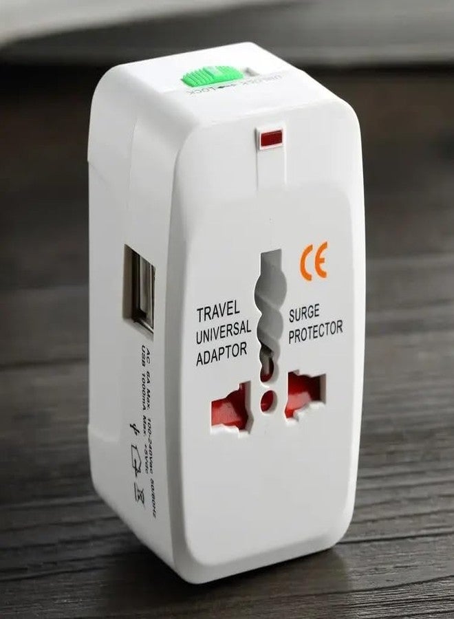 Nirency محول سفر عالمي من نيرنسي، محول سفر دولي متكامل مزود بمنافذ USB، محول عالمي - Image 1